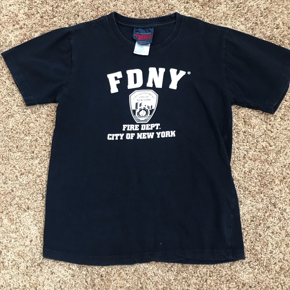FDNY t-shirt, dark blue, boys small